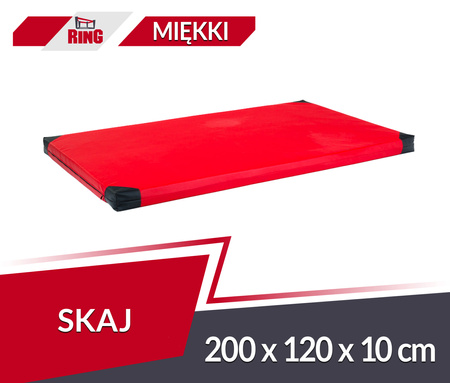 Materac gimnastyczny 200x120x10cm SKAJ R60 - Czerwony